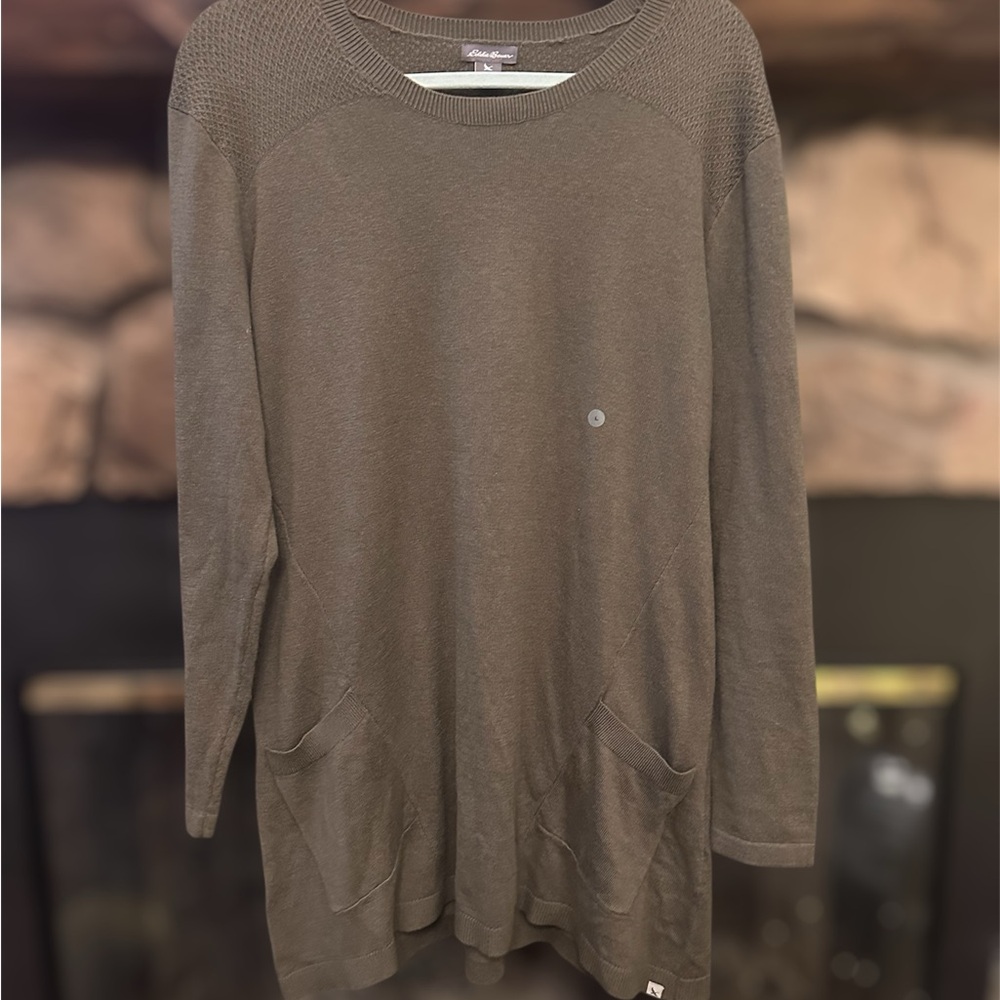 Eddie Bauer Dark Brown Knit Sweater